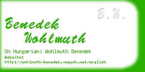 benedek wohlmuth business card